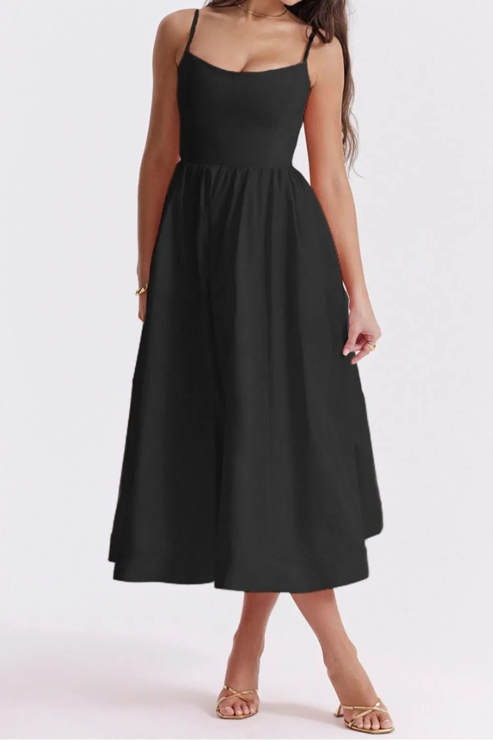 Floral Print Spaghetti Strap Midi Dress - Blushé Belle