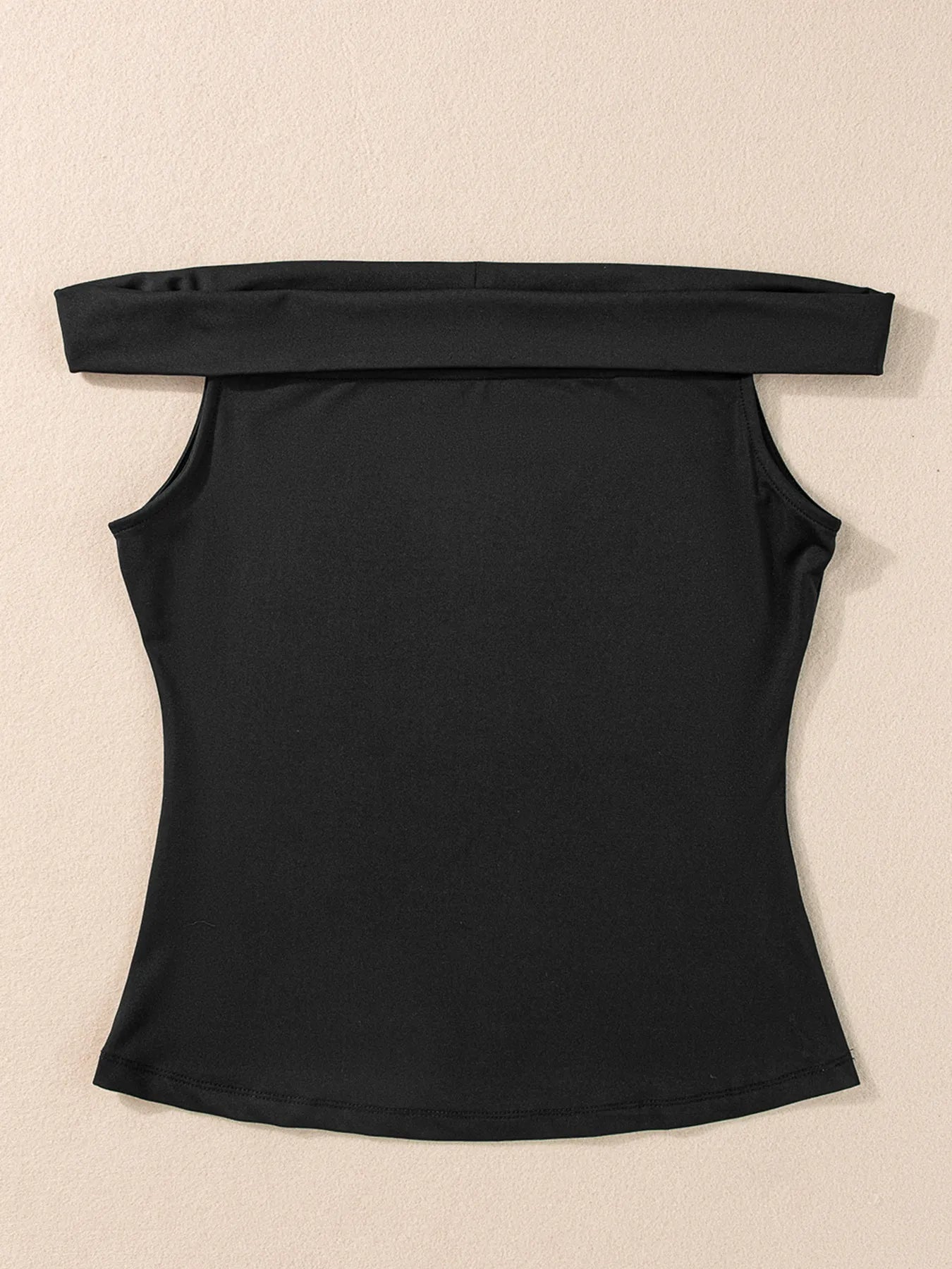 Folded Off Shoulder Slim Top - Blushé Belle