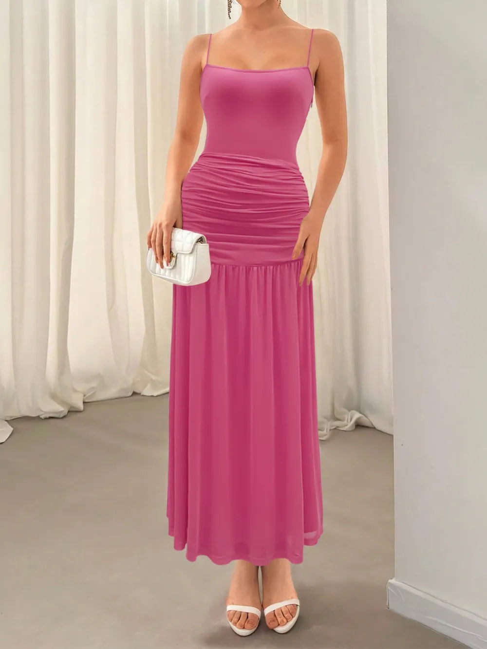 Ruched Maxi Cami Dress - Blushé Belle