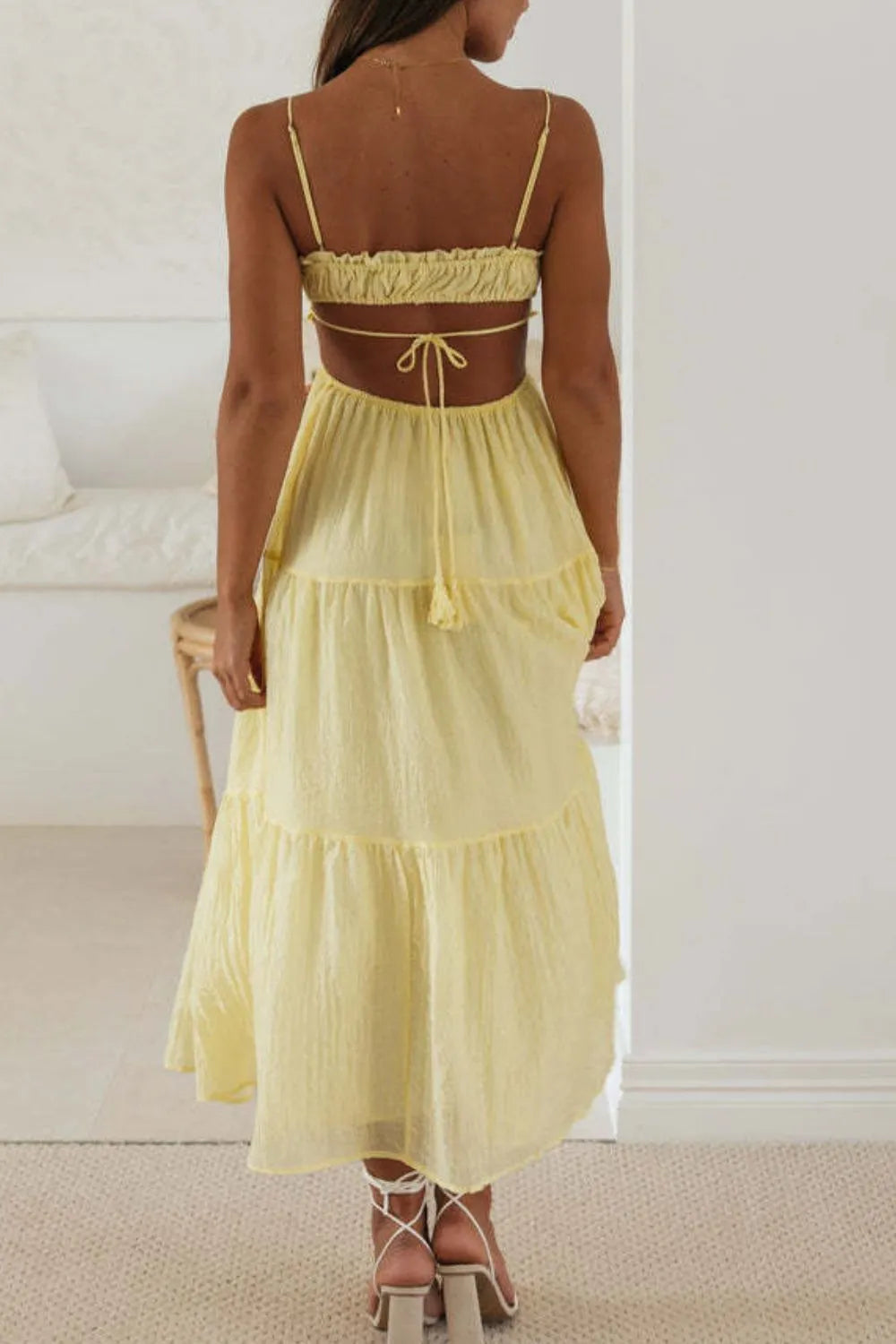 Cutout Square Neck Midi Cami Dress - Blushé Belle