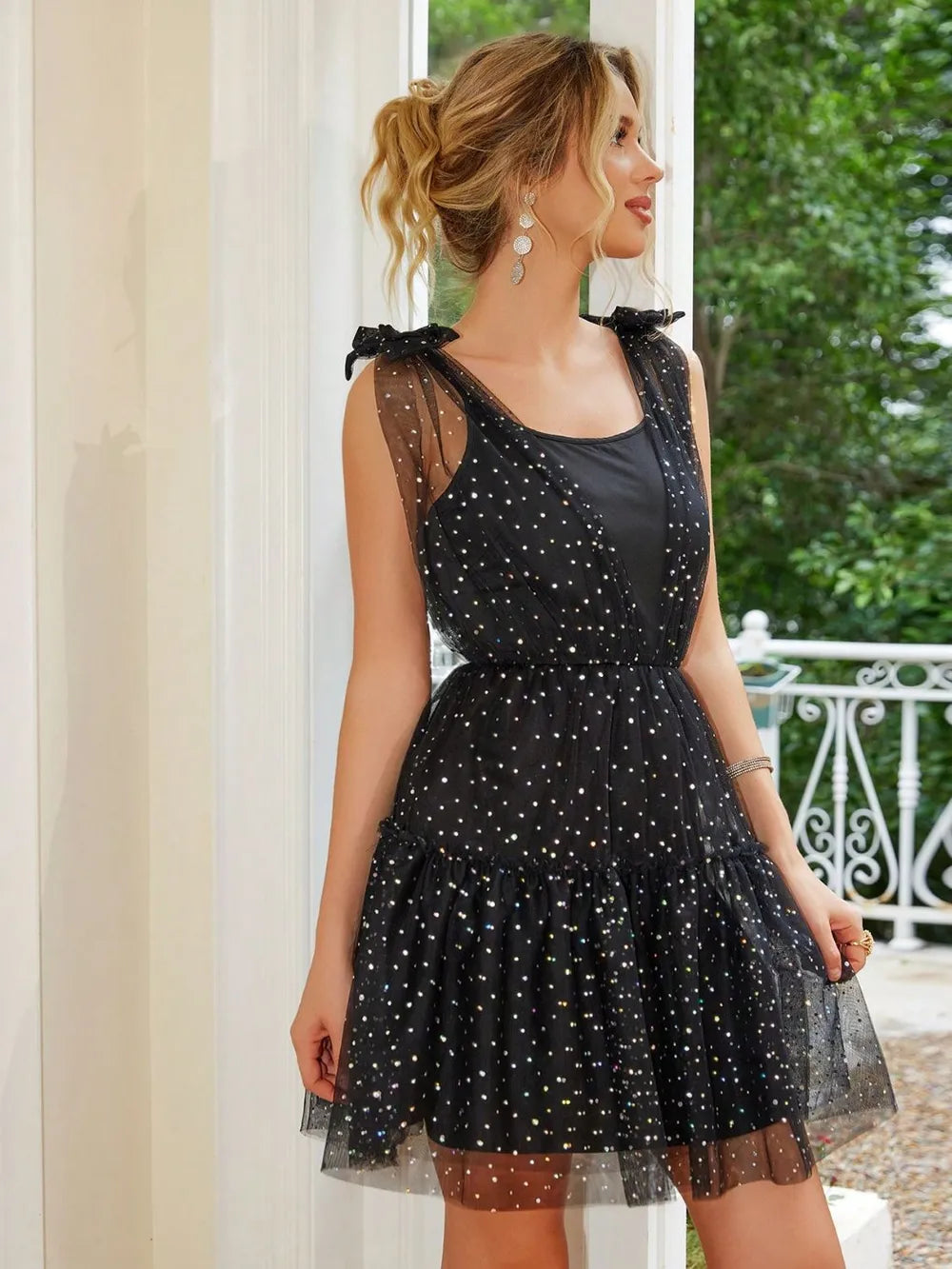 Tied Scoop Neck Mini Cami Dress - Blushé Belle